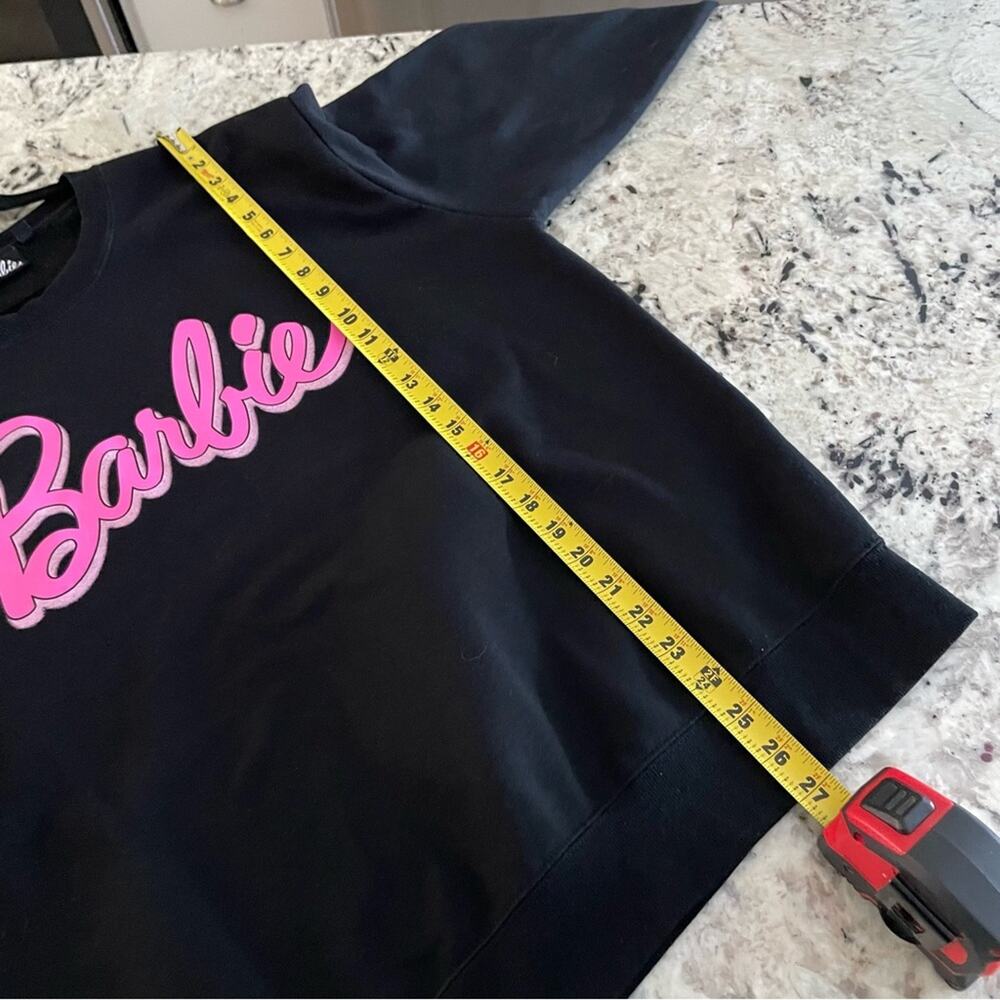 Barbie Y2K Barbie Core Black Pink Crewneck Sweatshirt Pullover Trendy XL - Picture 12 of 13